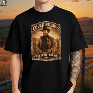 [Ssummer outfits]RIP Chuck Norris Shirt, Western Legend Shirt, Chuck Norris Memorial T-Shirt, Sweatshirt, Hoodie Vintage In Utero Graphic Tee Men's Double-Sided Eat Sleep Goon Repeat Grunge Album Cotton Say You Swear spectacular Retro with 67 Rifle