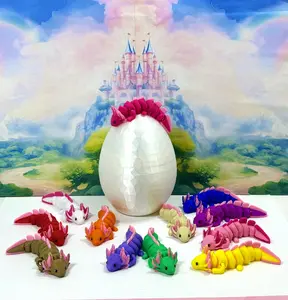 12pcs Baby Axolotl and Egg, 3D Printed Articulated Baby Axolotl Fidget Toy, Colorful Tiny Animal Toy, Executive Desk Toy, Home Decor MA123-SET-PHE Eye Nature