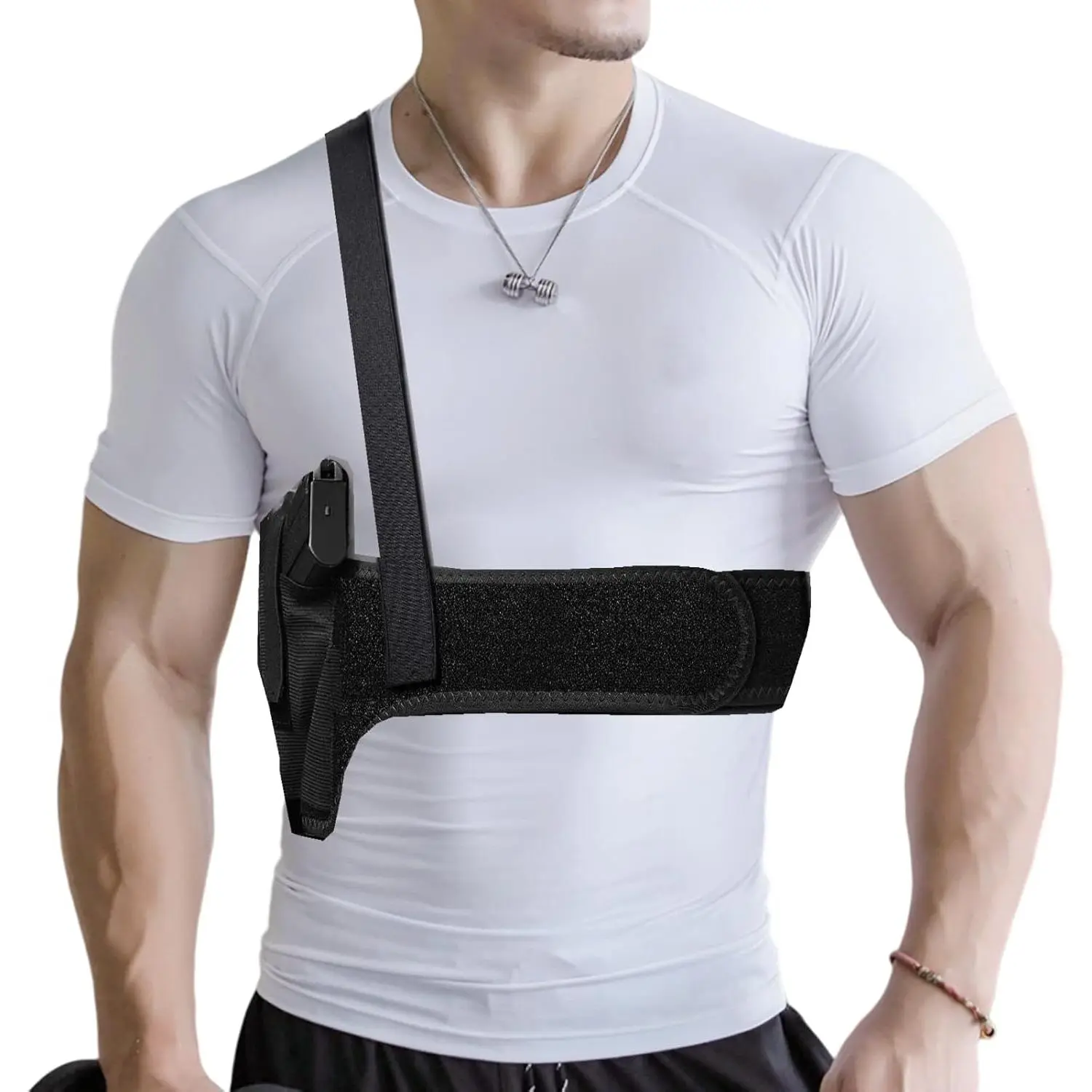 Shoulder Holster Belly Band Holster - Everyday Comfortable Concealed Carry Gear Accessory for Small Compact & Similar Gear (Ideal for Daily Use)
