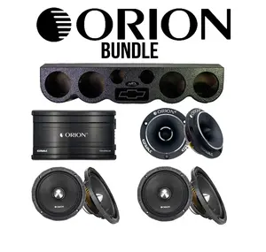 Orion Car Audio Bundle – 38" Roof Rack Sound Bar Pod w/ Chevy Logo + 2 Orion XTR652NEO 6.5" Midrange Bullet Speakers + Orion CTW2.0NEO 3.8" Tweeters + Orion CBA4500.1D 4500W Monoblock Amplifier