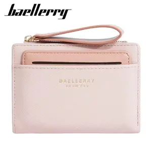 Baellerry Slim Multi-card Short Wallet for Women Luxury PU Leather Noble Female Purse Holder with Multiple Card Slots