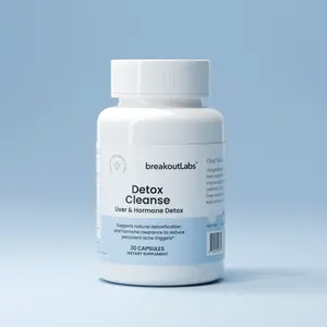 BreakoutLabs Detox Cleanse | Liver Support Supplement for Hormonal Acne | Milk Thistle & Probiotic Skin Detox | Hormone Clearance for Clearer Skin | 60 Capsules Non-GMO