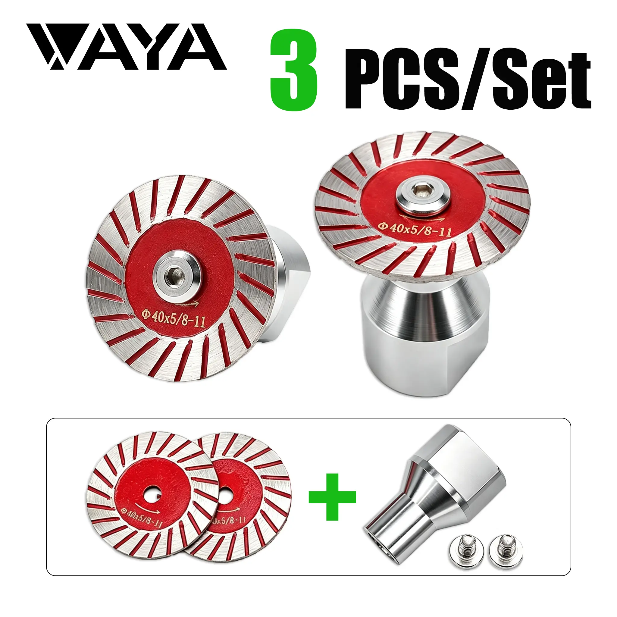 VAYA Diamond Blades 1.57"(40MM) 3PCS/Set, Angle Grinders Attachments for Granite/Marble, Masonry Users' Carving Tool for Cutting, Lettering in DIY Outdoor Projects, Diamond Blade, Set Pack