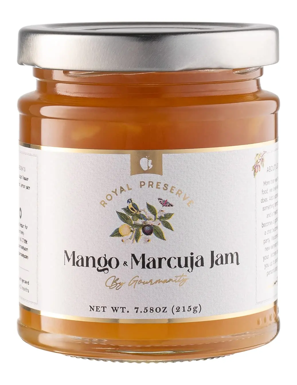 Mango & Passion Fruit Jam, Natural Fruit Preserves, 7.6oz Jar