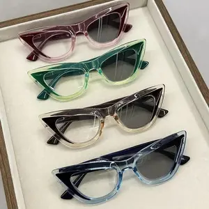Unisex Trendy Casual High Quality Chameleon Sunglasses - Photochromic Cat Eye Lenses, Anti-Glare Polarized Tinted, UV Protection Light Adaptive Semi-Rimless Eyewear for Outdoor Driving, Color Changing, Chameleon Sunglass Change Color,summervibes