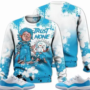11 Low University Blue Outfits, Low University Blue 11s Sweatshirt, Trust No One Scary Streetwear Unisex Sneaker Matching Shirts
