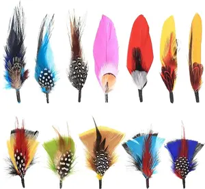Hat Feathers, 12 Pcs Natural Feathers, Mixed Assorted Cowboy Hats Feathers, Crafts Feathers for Men Hats, Western Cowboy Hats, Fedoras, DIY Centerpieces Crafts Dream Catcher Decorations