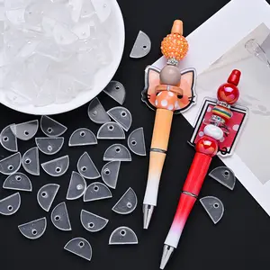 200pcs Clear Acrylic Semi-Circular Arc Spacer Beads - Transparent Beads for Jewelry Making, Beading, DIY Crafts - Compatible with Bead Kits, Beads for Jewelry Making, Beading Supplies, Craft Enthusiasts