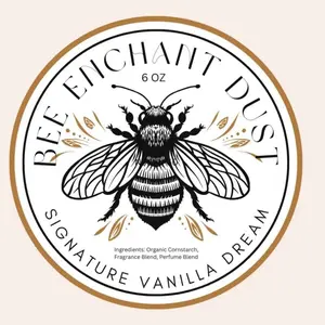Bee Enchant’s Signature Vanilla Dream Custom Body Dusting Perfume Powder- Scented - Finely Milled powder Talc-Free Fragrance Vanilla Daily- Natural Shower Powder Cosmetic-body powder- perfume powder