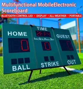 MobileScore Portable Scoreboard Kit LED Digital Scorer Bluetooth APP Control Positive Countdown Stopwatch Score Display for Basketball Football Tennis Badminton Table Tennis All Weather Design