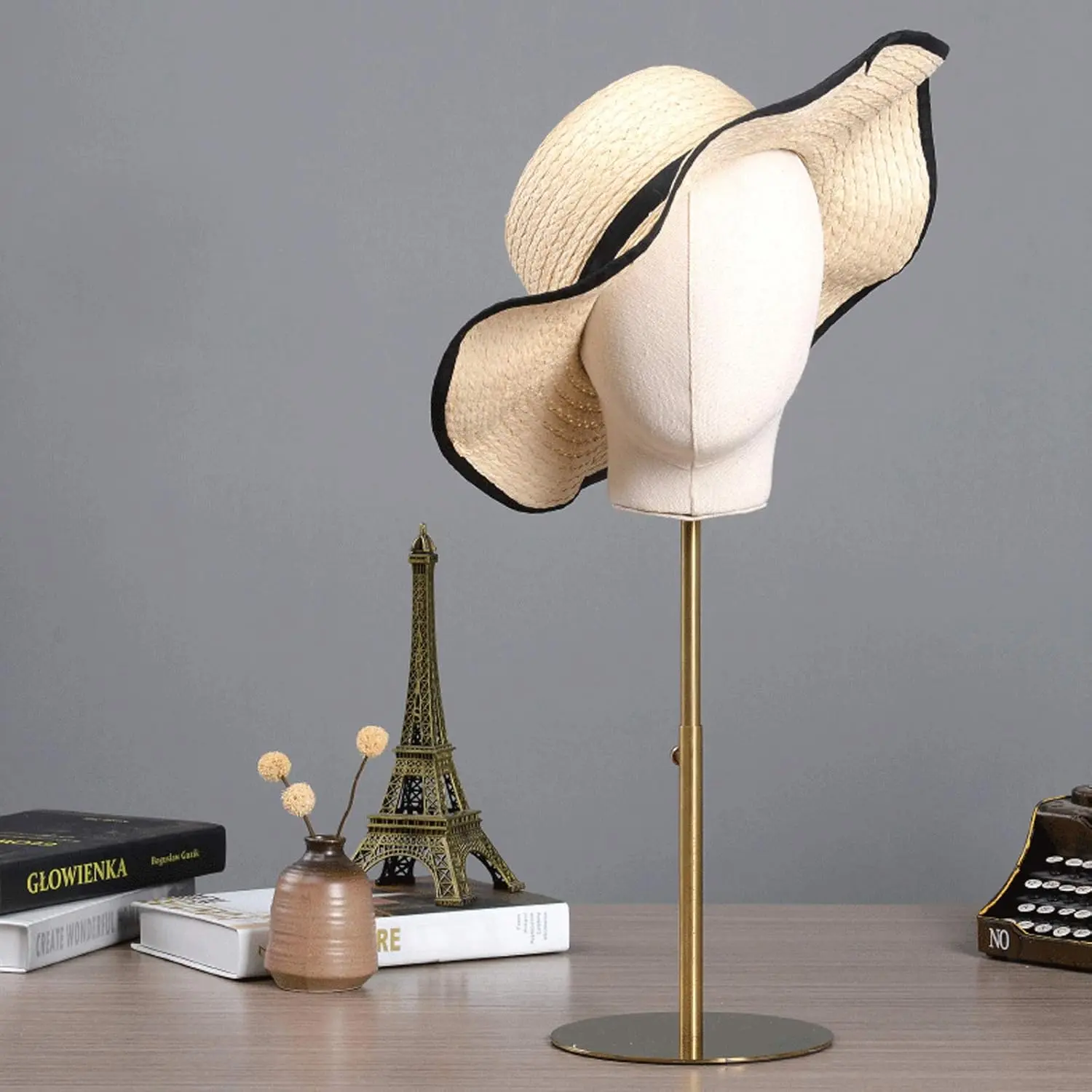 Wig Head Holder Display Stand 18-26inch Height Adjustable Tabletop Mannequin Head Hat Rack Cap for Fedoras Wigs Display Single Hat Rack with 21 inch Head Circumference Father Son High School Graduation Gift