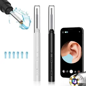 Smart visual ear canal cleaning stick, earwax removal tool, shovel-shaped ear canal cleaner with in-ear camera, HD otoscope, earwax remover, ear picker with 6 LED lights for cleaning earwax