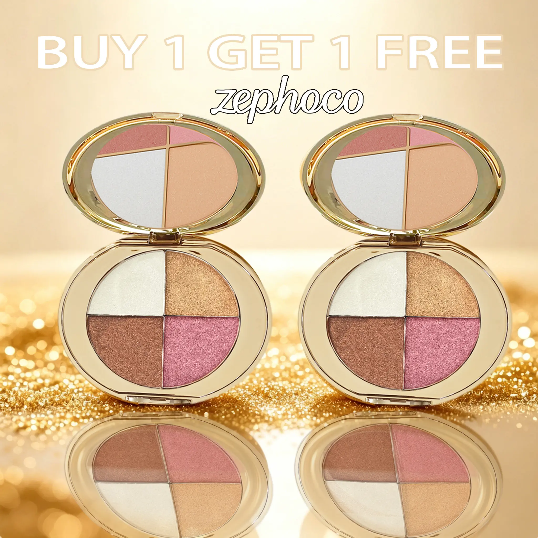 Buy 1 Get 1 Free cheek palette - eyeshadow and highlighter makeup Shimmer bedazzled beauty