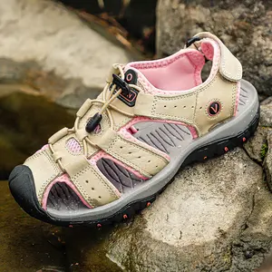 Men's Genuine Leather Vintage Open-Toe Sandals, Non-Slip Wear-Resistant Durable Hand-Stitched Lightweight Comfortable Shoes for Summer Hiking, Travel, Daily Wear