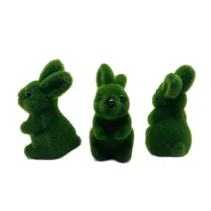 Easter Rabbit Foam Plush Realistic Moss Bunny Craft Ornament Garden Decoration, Easter Decorations, Spring Home Decor
