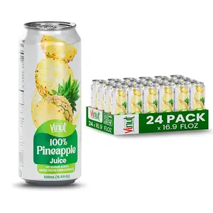 Vinut 100% Pure Pineapple Juice 16.9 fl oz 12-Pack No Added Sugar Non-GMO Vegan Gluten-Free Natural Tropical Drink Pinya - Fruit