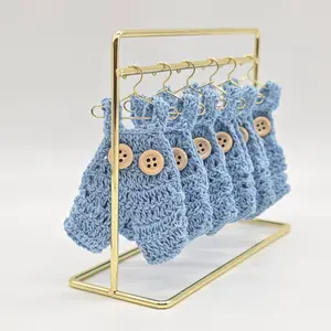 6pc Mini Crochet Blue Overalls Party Gift - Crochet Party Favor for Baby Shower, Gender Reveal & Baptism | Handmade Tiny Decors and Favors
