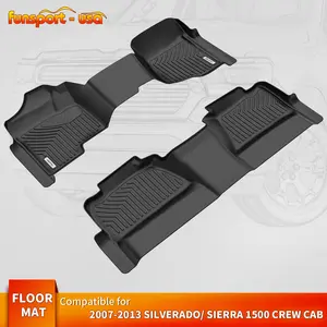 YINTATECH Floor Mats Liners for 2007-2013 Chevy Silverado/GMC Sierra 1500 Crew Cab & 2007-2014 Chevy Silverado/GMC Sierra 2500HD/3500 HD Crew Cab