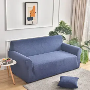 Stretchy Sofa Cover, Pure Blue Color, Single/dual/triple/four-Seat Options, Furniture Protector, All Season Use, Couch Cover