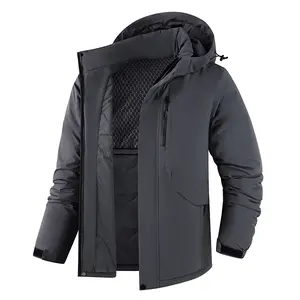 Men's Thick Warm Winter Cotton Jacket with Hood - Ideal for Skiing, Hiking & Casual Wear