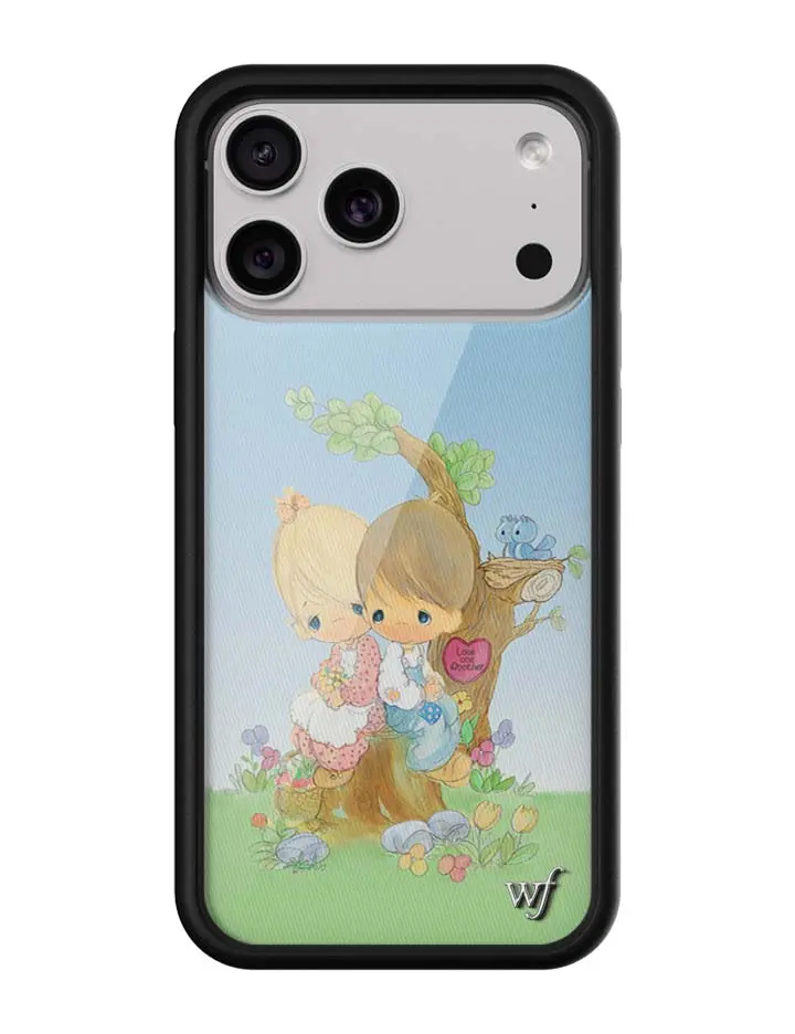 Precious Moments Love One Another Case | Limited Edition iPhone Case | Raised Protective Black Bumper | Safety Casing Durable Protection Dainty Cute Sweet Tree Babies
