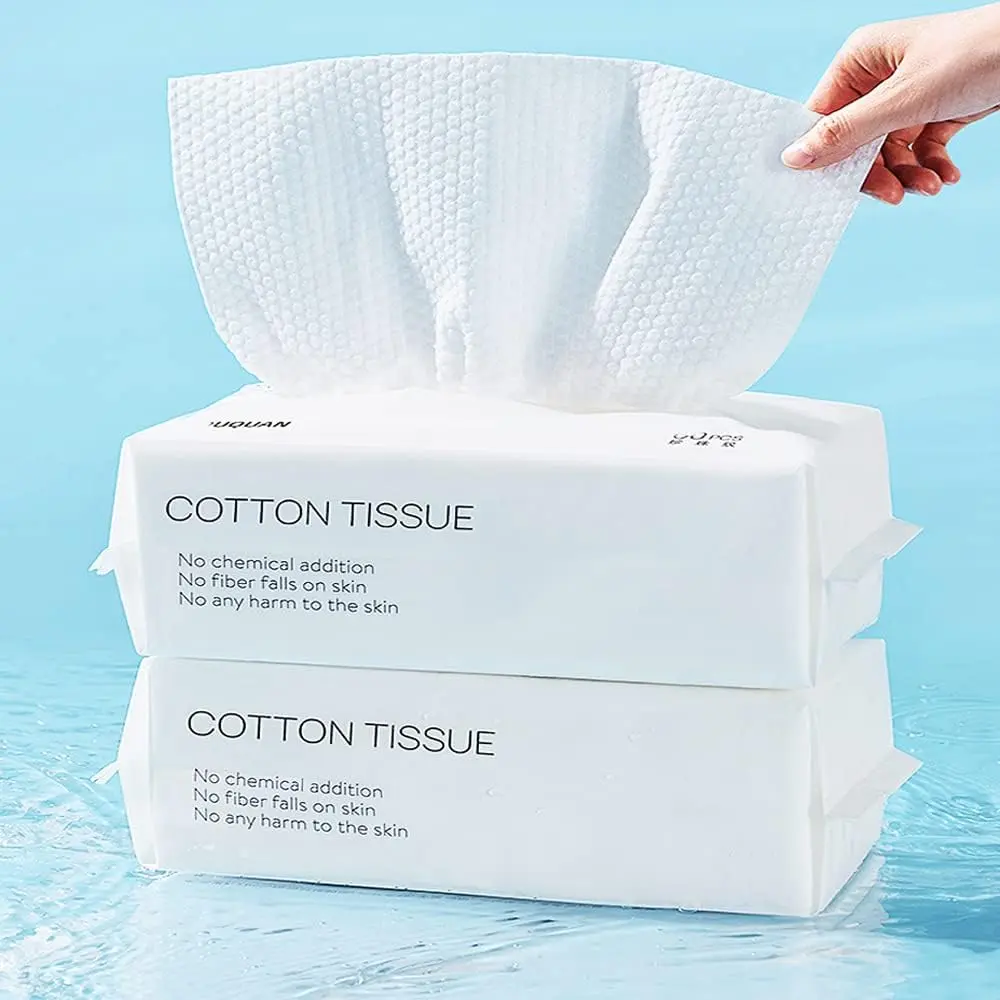 100 Count Face Towels, Disposable Face Towel, Makeup Remover Dry Wipes, Soft Cotton Dry Wipes, Facial Tissue for Cleansing, Skincare