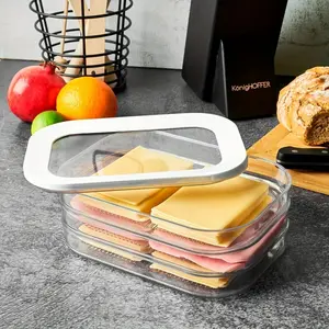 tackable 3 Tier Food Storage Container Set with Lid - Freezer Safe, Multi-Purpose Kitchen Organizer for Lunch Meat, Turkey and Cold Cuts -