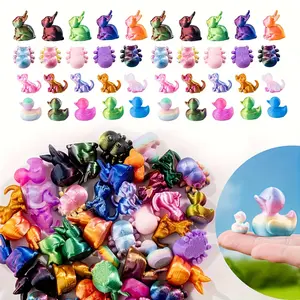 50/100pcs 3D Printed Animal Set, Cute Animal Design, Cute Animal Figurines, Cute Cartoon Figurine, Cute Collectible Figurines, Perfect Gift for Father's Day & Independence Day, Room Decorations