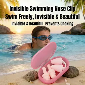 2-Pack Waterproof Swimming Nose Clamps, High Elastic Silicone Soft Non-Slip Nose Plugs, Adult Outdoor Swim Dive, Water-Proof Nose Plug Set