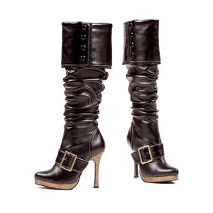Sexy Buckle Pirate Boots for Women