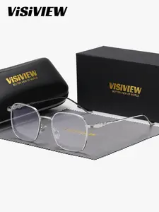 VISIVIEW 1 Piece Unisex Full Frame Plano Glasses，Anti Blue Light Square Plano Glasses , Ultimate Simplicity