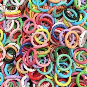 60pcs Colorful Card Circle Spring Open Rings, 25mm Easy Release Key Ring, Ideal for DIY Jewelry Crafts, Simple Hollow Design, Beading Making, Diy Jewelry Decoration