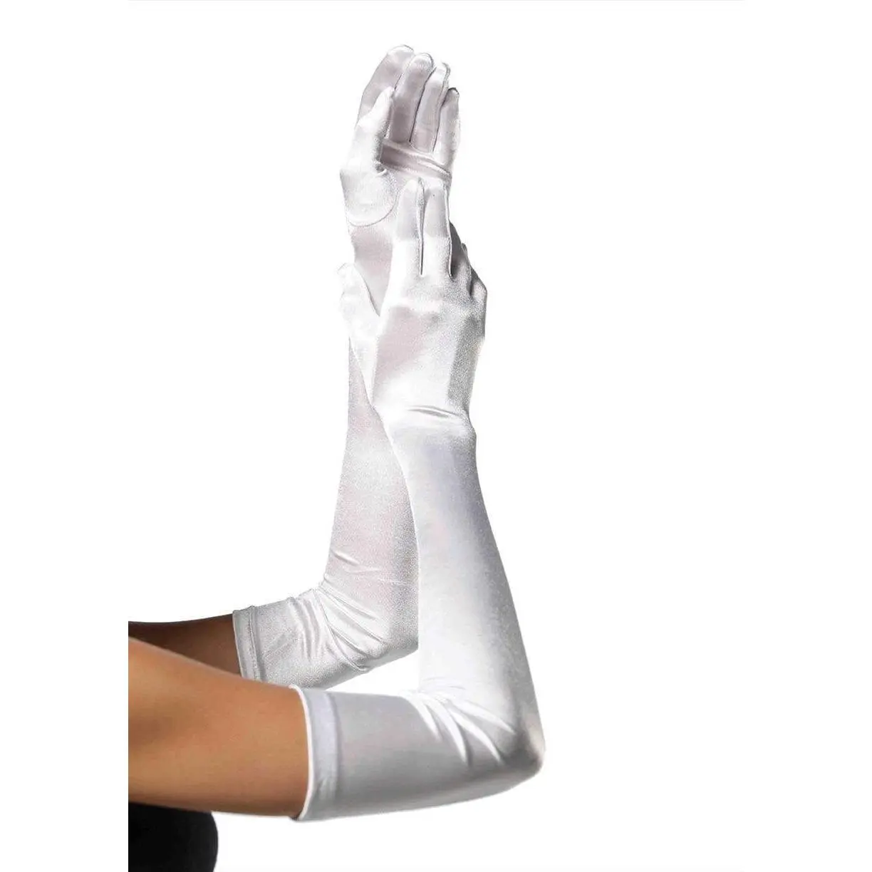 Women's Elegant Opera Length Satin Gloves, Extra Long High Stretch Finish for Formal Events, Costume Balls & 1920s Parties, With Gloves, Long Gloves, Edgy Elegance