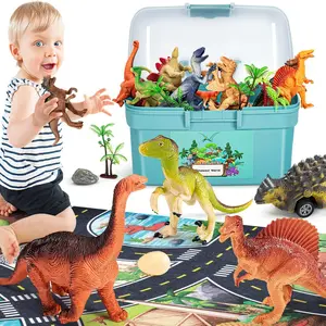 Dinosaur Toys for 3 4 5 Year Old Boys Gifts, Dinosaurs Toys for Kids 3-5-7, Dino Figures Activity Play Mat Christmas Birthday Gifts for Girls Toddler Toy Age 2-4
