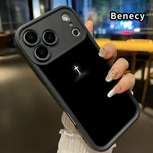 Phone Case for iPhone 17 Pro Max Air Radiant Cross Pattern Silicone TPU Lens Protective Rugged Durable Soft Cover for Male