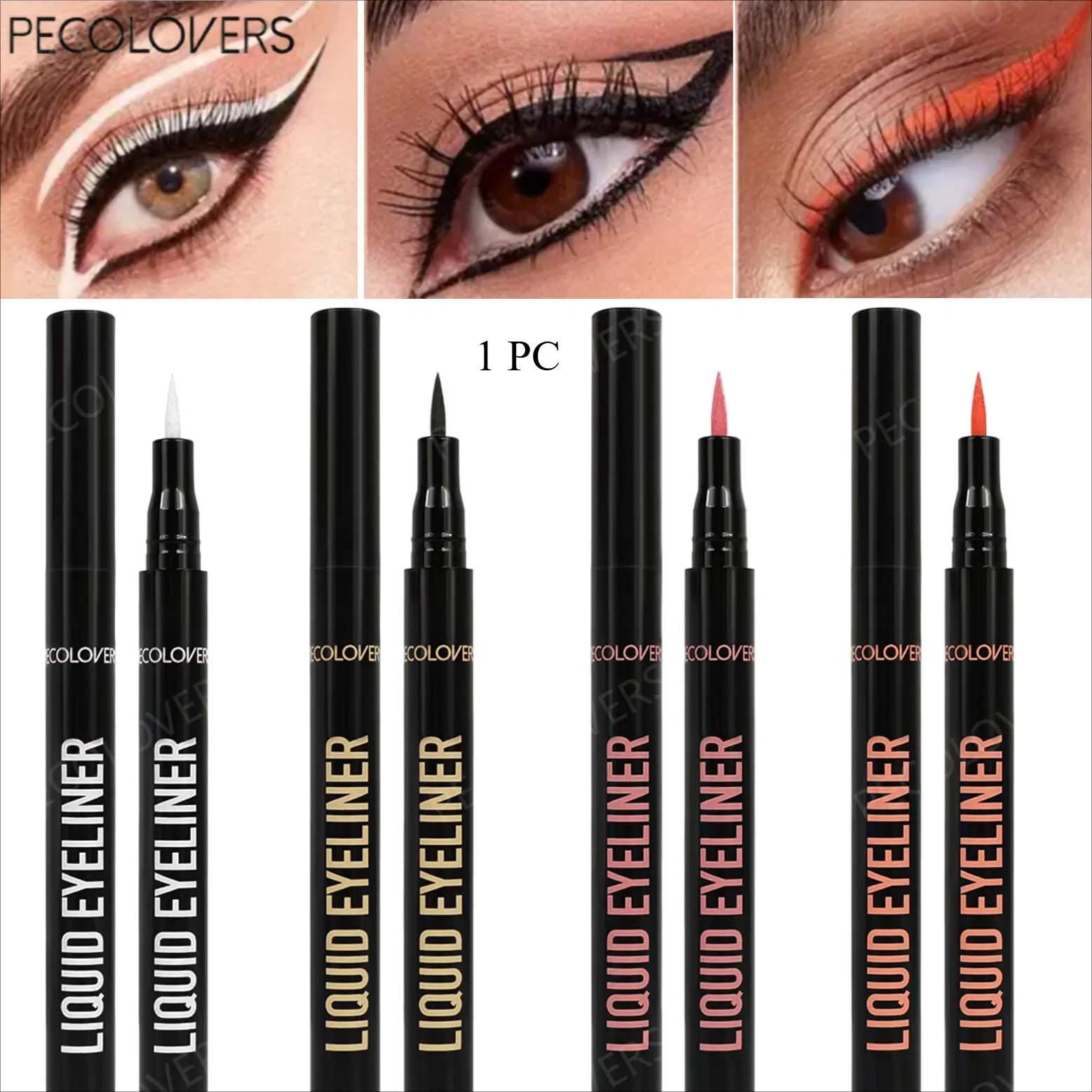 1Pc Fashion Colored Eyeliner Pen, Clear Outline Eye Liner, Uniform Coloring Eye Styling Pen, Creative Eye Makeup Tool For Date And Evening Gatherings, Brown And Lavender, Eye Beauty Supply