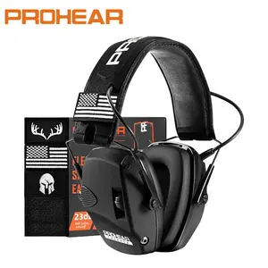 PROHEAR O66 Tactical Shooting Headphones 4X Amplification 23dB Hearing Protection IPX4 Water-Resistant Foldable Earmuffs for Range Hunting