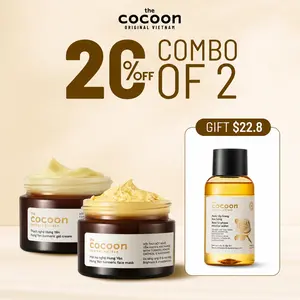 Cocoon Turmeric Brightening Set – Face Mask + Gel Cream Moisturizer for Clear, Radiant Skin (100% Vegan)