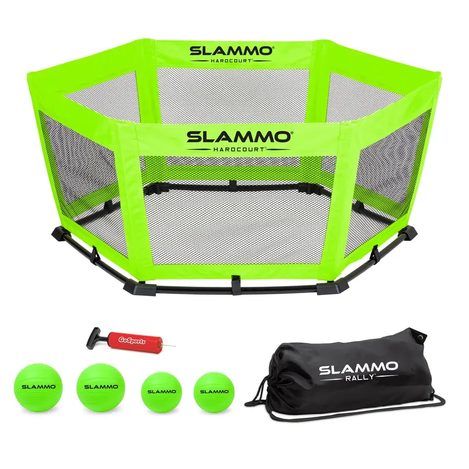 GoSports Slammo Rally Hardcourt Roundnet Game - Unisex, Longer Rallies Feature, Easy to Play, Suitable for Driveways & Blacktops, Equipped with Rubber Feet