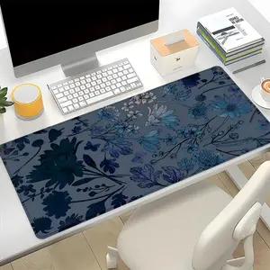 Vintage Floral Pattern Mouse Pad, 1 Count Rectangle Gaming Mouse Pad, Non-Slip Rubber Base Desk Keyboard Mat for Home Office, Office Desk Accessories, Desktop Accessory, Corporate Work Desk Accessories