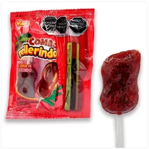 10-Vero Rellerindo Lollipop with Sauce to Dip - Candy Strip of 10 Pieces - Snack Candies Sweet Bonbon