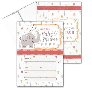 Stonehouse Collection Baby Shower Invitations, 25 Fill-in Cards with Envelopes, 5 x 7 inches