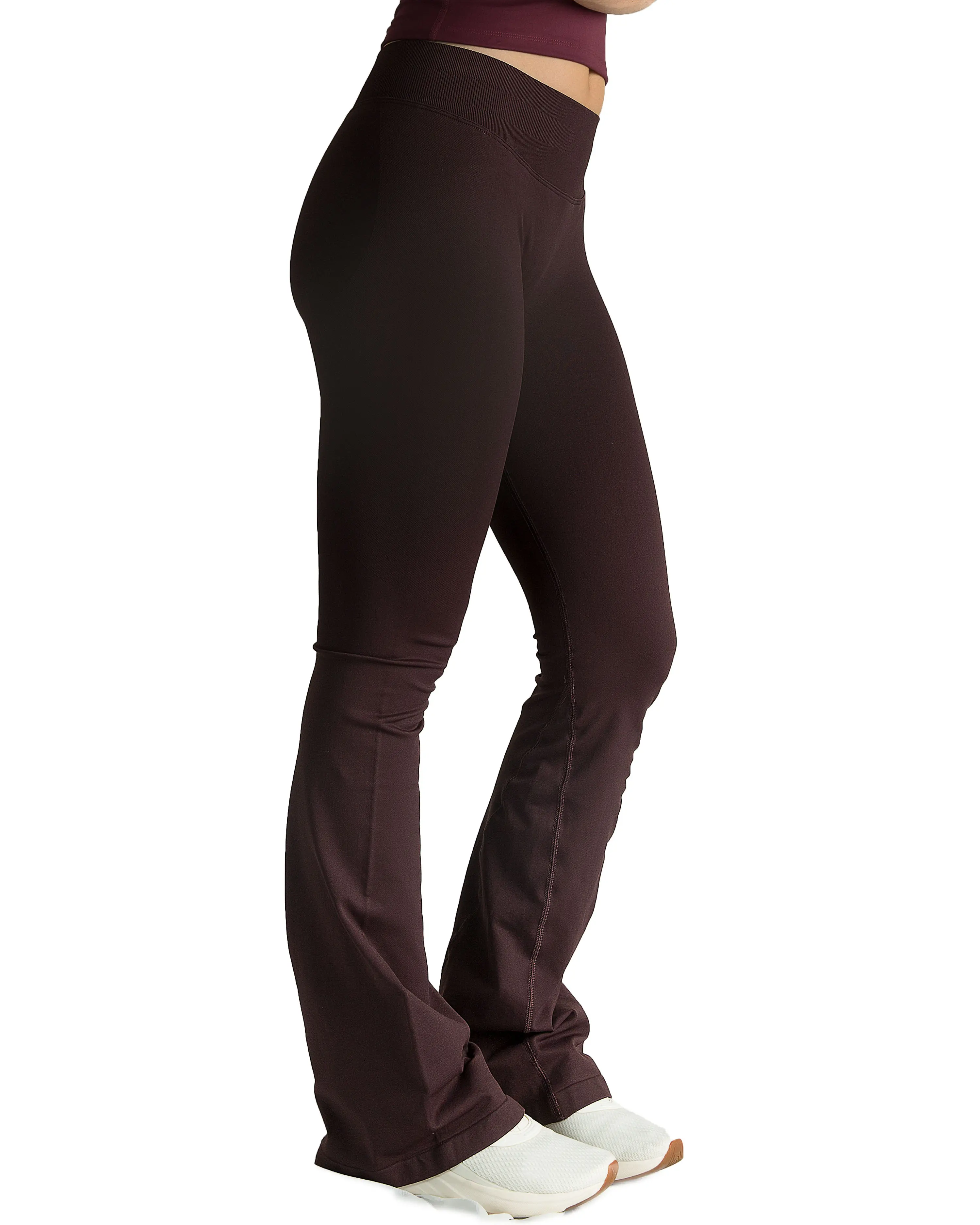 Women’s High-Waisted Tummy Control Stretch Fabric Yoga Pants - Slight Flare, Fluid Drape, Long Fitness Bottoms