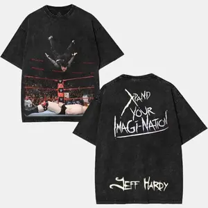 Jeff Hardy Magination Washed Vintage Graphic Tee – Oversized WWE Wrestling T Shirts Inspired by The Charismatic Enigma, Retro Streetwear & Extreme Wrestling Legacy Cotton Fabric