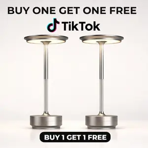 Cordless Rechargeable LED Table Lamp, Touch Control Stepless Dimming, 3 Color Light Modes, for Bedroom, Study & Reading, Dining Room – Buy One Get One Free