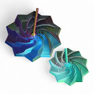 Expanded Sensory Fidget Star with Handle - Medium and Large Very Satisfying Sound and Visual Experience - Engaging Auditory Stimulation - Fun for All Ages - Modern Design - Super Flexible & Highly Addictive Tactile Toy