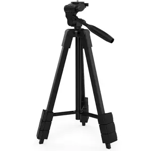 Laser Level Tripod,1/4"-20 Thread Mount,18" Lightweight Aluminum Portable Adjustable Tripod with 3-Way Flexible Pan Head, Bubble Level, Non-Skid Feet, Carrying Pouch Included,Black
