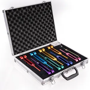 Chakra Tuning Forks Set – 8 Weighted Metal Frequency Forks with Activator & Storage Box for Healing & Meditation