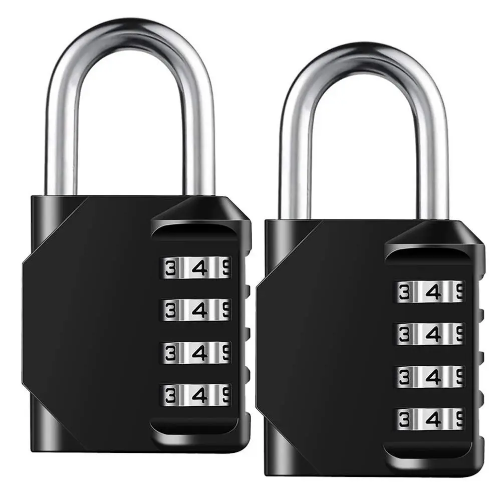 2pcs Resettable 4-Digit Combination Safety Padlocks, Waterproof Heavy-Duty Outdoor Locks, High-Security Stainless Steel & Durable Zinc Alloy Body Locks, 10000 Combinations for Industrial Use, Safety Lock