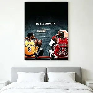 No Frame Basketball Legends Wall Art, Motivational Sports Quotes Poster, Inspirational Athlete Canvas Print Home Room Wall Decor